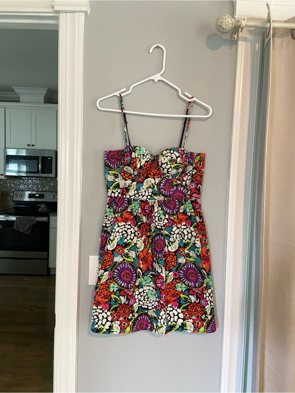 Moda International Floral Multicolor Strapless Sundress Size 4